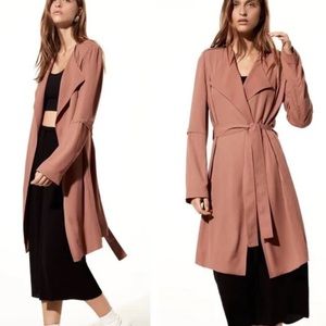 Aritzia Babaton Duster Trench Jacket - Pink - XS